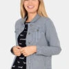 Brakeburn Womens Stripe Denim Jacket
