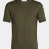 Icebreaker Mens Granary Stripe Pocket Tee