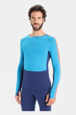 Icebreaker Mens 150 ZoneKnit Long Sleeve Crew Top -Outdoor Clothing Store b12gab0083 4341 c