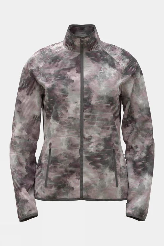 Odlo Womens Essential Light Print Running Jacket 1 Odlo Womens Essential Light Print Running Jacket