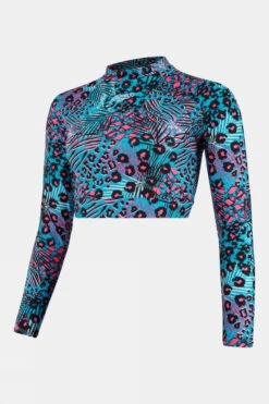Speedo Womens Printed Crop Rash Top