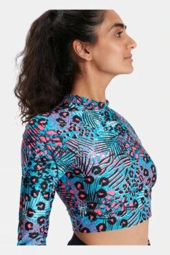 Speedo Womens Printed Crop Rash Top -Outdoor Clothing Store f11bac0022 7087 c