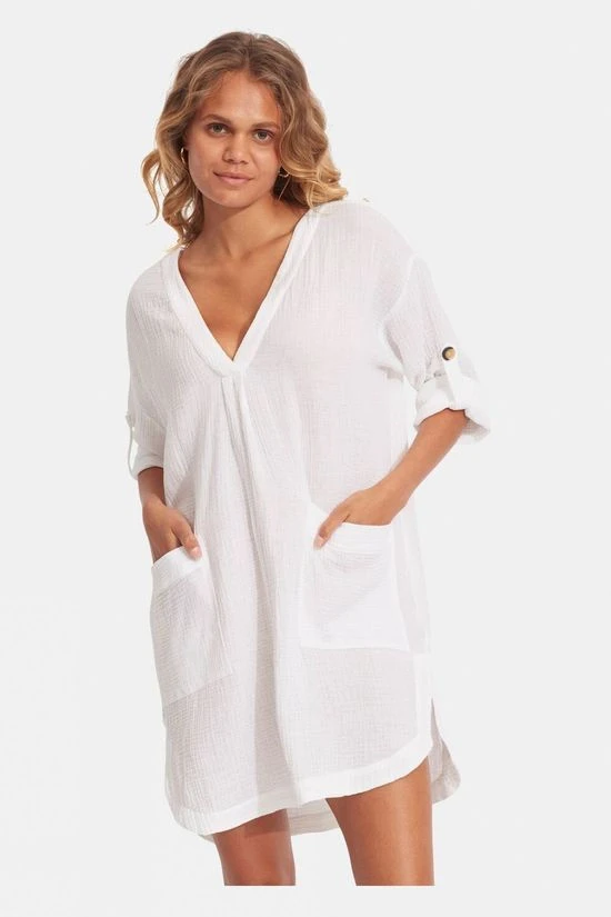 Seafolly Womens Essential Cover Up Dress 1 Seafolly Womens Essential Cover Up Dress