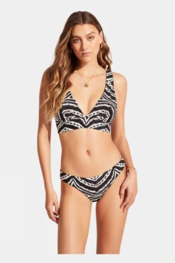 Seafolly Womens "V" Neck Crop Top Bikini Top