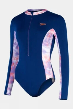 Speedo Womens Long Sleeve Panel Swimsuit