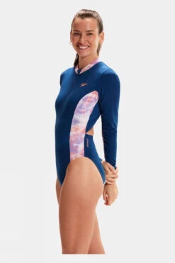 Speedo Womens Long Sleeve Panel Swimsuit -Outdoor Clothing Store f11ib90195 4085 d